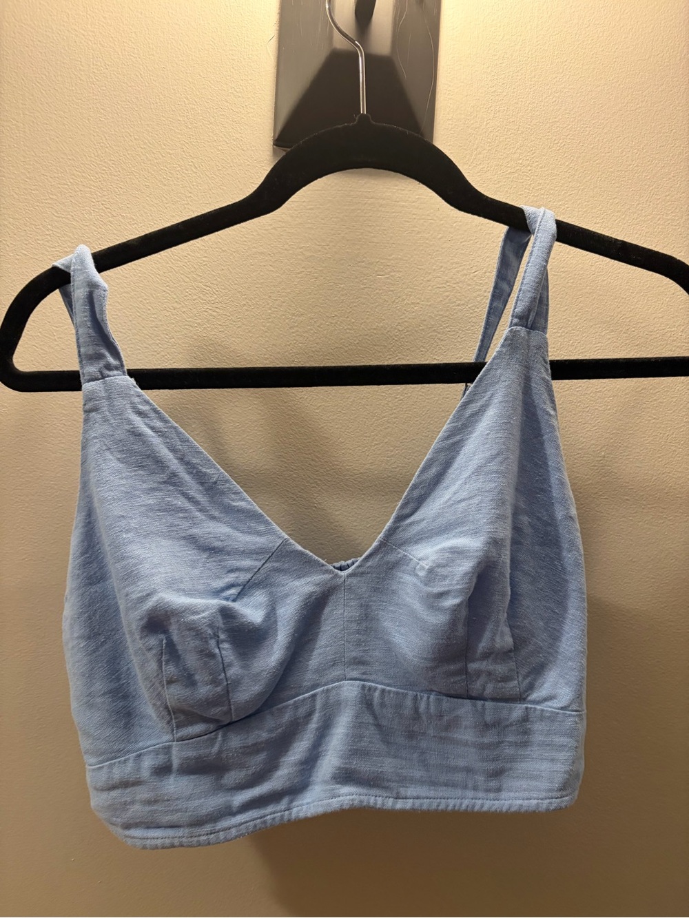 Abercrombie & Fitch Light Blue Linen-Blend Cropped Top & Belted Skirt Set - Picture 10 of 15